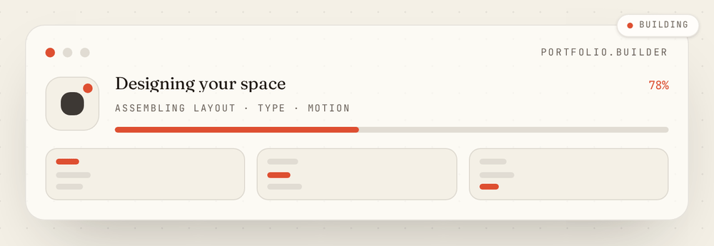 Portfolio builder in progress
